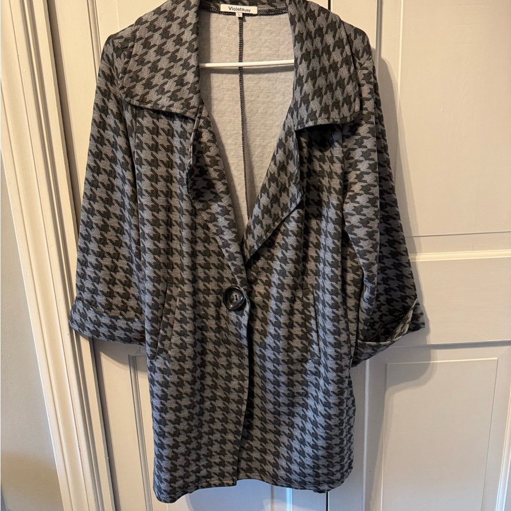 Violet Ruby Gray Knit Blazer/Jacket - image 1